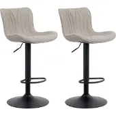 CLP 2er Set Barhocker Linus Stoff taupe