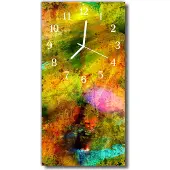 Tulup Glasuhr Wanduhr Küchenuhr Echt-Glas 30x60 Chaos Mehrfarbig