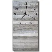 Tulup Glasuhr Wanduhr Küchenuhr Echt-Glas 30x60 Holz Grau