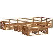 vidaXL Outdoor-Sofagarnitur 9 Stk. Natur Massivholz Akazie