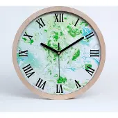 Tulup Holzuhr 25fi cm wanduhr - schwarze Spitzen - abstrakter Hintergrund