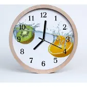 Tulup Holzuhr 20fi cm wanduhr - Orangen Kiwi-Frucht