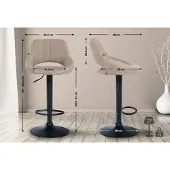 CLP Barhocker Milet Stoff schwarz taupe