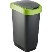 Rotho Swingeimer 50 l TWIST, Farbe:Grün / Schwarz