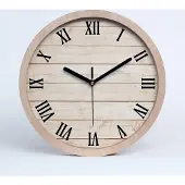 Tulup Holzuhr 30fi cm wanduhr - schwarze Spitzen - Holzuntergrund