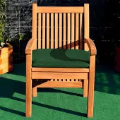 Teako Design Gartensessel Pescara Teakholz Massiv mit Sitzkissen grün