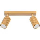 Licht-Erlebnisse Deckenstrahler Wohnzimmer flexibel 2 flammig GU10 30 cm Gold Deckenspot Küche