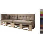 Sunnypillow Palettenkissen Verona gesteppt 6er Set Camel