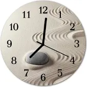 Tulup Glasuhr Wanduhr Küchenuhr Echt-Glas 30fi cm Stein Sand grau