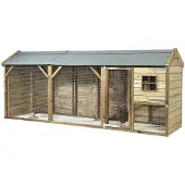 FATMOOSE Freigehege BunnyBase Bliss aus Holz für Kleintiere - 363x95x148 cm
