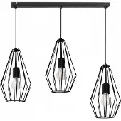 Light11 HOME Diamant Pendelleuchte Schwarz Draht Loft – Hängelampe Deckenleuchte Industrie Design