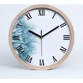 Tulup Holzuhr 20fi cm wanduhr - schwarze Spitzen - Löwenzahn