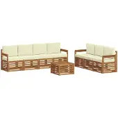 Syfax Sofagarnituren 8 pcs Natur und Creme Massivholz Akazie