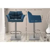 CLP Barhocker Damaso E Stoff blau