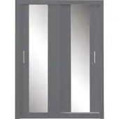 Masseno Schiebetürenschrank MIRA 160/215/60cm 2-türig mit Spiegel Anthrazit