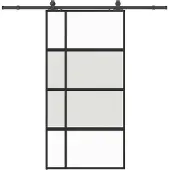 Syfax Schiebetür mit Beschlag Schwarz 102,5x205 cm Hartglas
