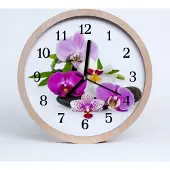Tulup Holzuhr 20fi cm wanduhr - Orchidee Blumen