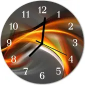 Tulup Glasuhr Wanduhr Küchenuhr Echt-Glas 30fi cm Abstrakt mehrfarbig