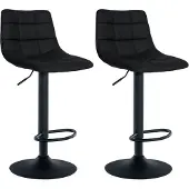 CLP 2er Set Barhocker Jerry Kunstleder schwarz schwarz