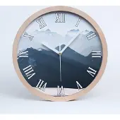 Tulup Holzuhr 20fi cm wanduhr - weiße Spitzen - Berggipfel