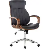 CLP Bürostuhl ergonomisch Melilla Höhenverstellbar und Drehbar walnuss/braun