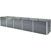 Markenlos Hochbeet aus verzinktem Stahl 400x80x45 cm Grau