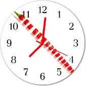 Tulup Glasuhr Wanduhr Küchenuhr Echt-Glas 30fi cm Chilipfeffer rot