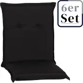 Green Spirit 6er Set Niedriglehner Auflage Trabzon, Motiv - Uni, anthrazit, 98x46x8cm