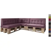 Sunnypillow Palettenkissen Verona gesteppt 8er Set Purple