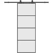 Syfax Schiebetür mit Beschlag Schwarz 76x205 cm ESG-Glas