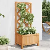 Prolenta Maison Exclusive - Pflanzkübel mit Spalier Braun 40x30x90 cm Massivholz Tanne