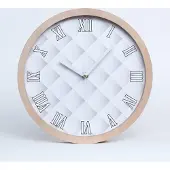 Tulup Holzuhr 25fi cm wanduhr - weiße Spitzen - Quadrate Hintergrund