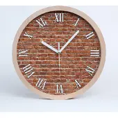 Tulup Holzuhr 20fi cm wanduhr - weiße Spitzen - Ziegelwand