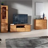 Lomadox Wohnzimmermöbel Set 3-teilig modern in Eiche FABRIANO-161