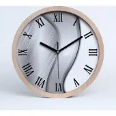 Tulup Holzuhr 30fi cm wanduhr - schwarze Spitzen - Metall Abstraktion