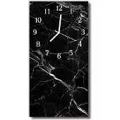 Tulup Glasuhr Wanduhr Küchenuhr Echt-Glas 30x60 Graphit Schwarz