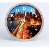 Tulup Holzuhr 30fi cm wanduhr - Stadtgebäude Stadt