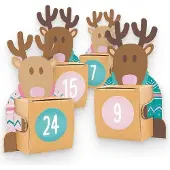 Itenga Rentierbande Adventskalender 24 Figuren + 24 Würfel + 24 Zahlensticker