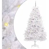 Syfax Künstlicher klappbarer Weihnachtsbaum Weiß 210 cm PVC und Stahl
