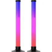 Douself 2PCS Umgebungslampe BT APP + IR-Fernbedienung 360-Grad-Kristalllicht RGBIC Pickup-Licht Gaming-Umgebungslicht