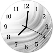 Tulup Glasuhr Wanduhr Küchenuhr Echt-Glas 30fi cm Abstraktes weiß