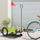 vidaXL Design Fahrradanhänger Grün Oxford-Gewebe und Eisen, Fahrradanhänger 2024 Neu