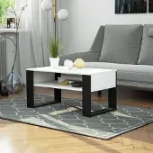Designimpex Design Couchtisch AD-111 92x45x50 cm Wohnzimmertisch Tisch Ablage Sofatisch