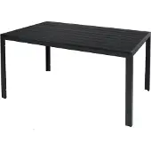 Inda Non-Wood Aluminium Gartentisch Esstisch anthrazit / schwarz 150x80cm