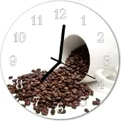 Tulup Glasuhr Wanduhr Küchenuhr Echt-Glas 30fi cm Kaffee Tasse braun
