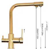 OEM Küchenarmatur, 3-Wege-Design, langlebiges Messing und Edelstahl, Gold