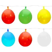 Cepewa Bunte Partybeleuchtung LED warmweiß mit 6 Luftballons Lichterkette