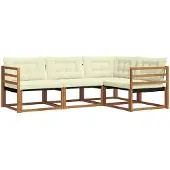 vidaXL Outdoor-Sofagarnitur 4 Stk. Natur und Creme