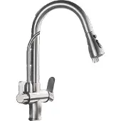 OEM Küchenarmatur, ausziehbare Auslauf, Warm- und Kaltwasseranschluss, Gebürstetes Nickel A