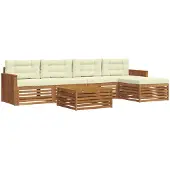 vidaXL Outdoor-Sofagarnitur 6 Stk. Natur und Creme